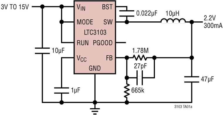 LTC3103 Application Circuit