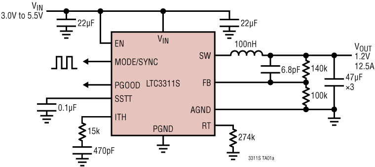 LTC3311S Application Circuit