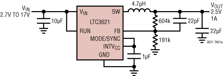 LTC3621/LTC3621-2 Application Circuit