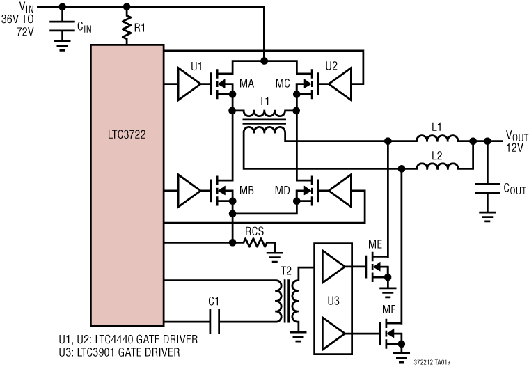 LTC3722-1-3722-2 Application Circut