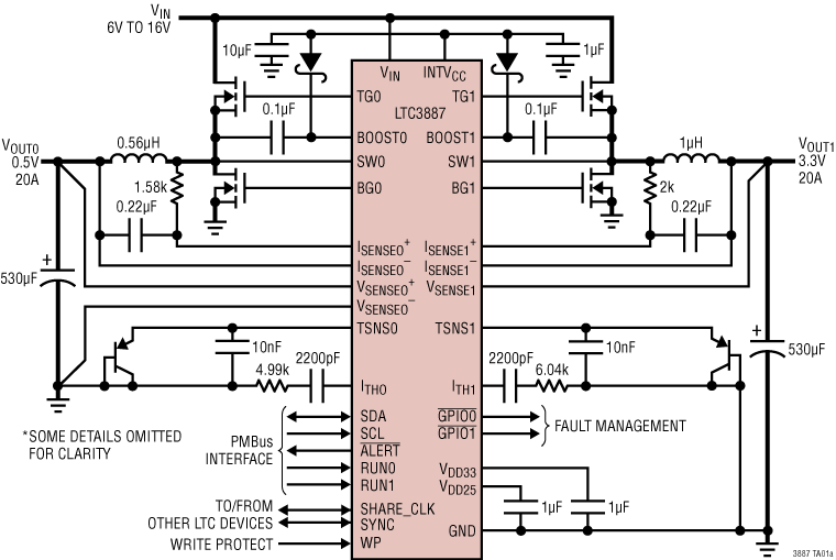 LTC3887-3887-1-3887-2 Application Circuit