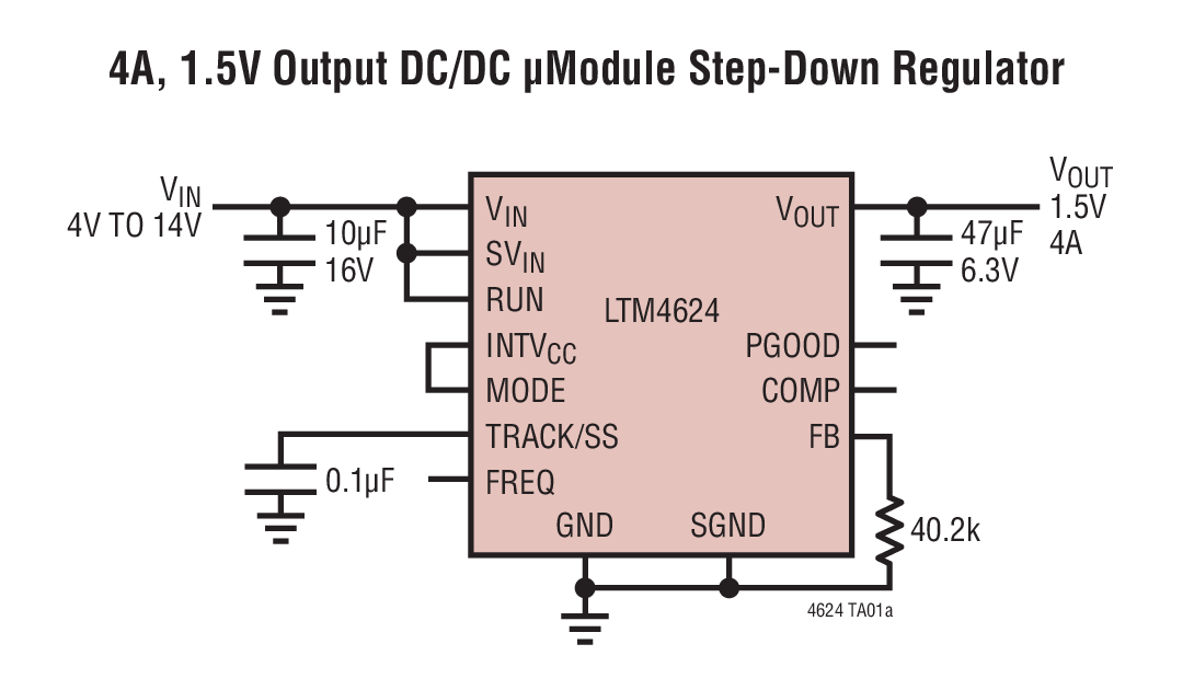 4A, 1.5V Output DC/DC μModule Step-Down Regulator