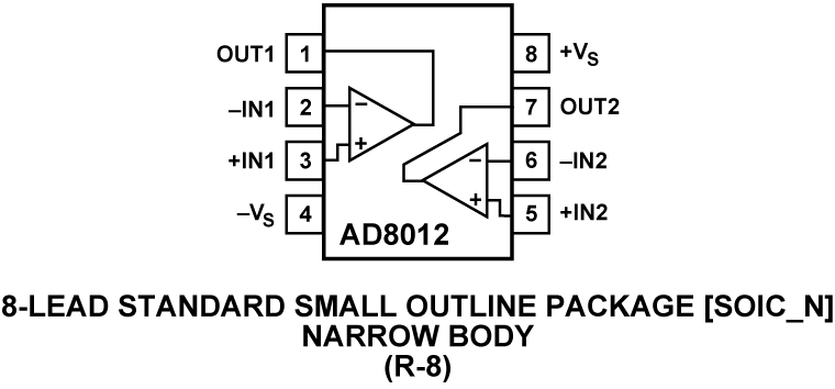 AD8012 Pin Configuration