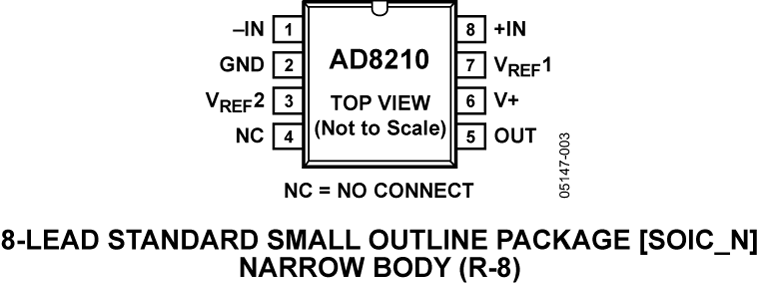 AD8210 Pin Configuration