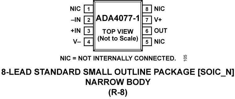 ADA4077-1 Pin Configuration
