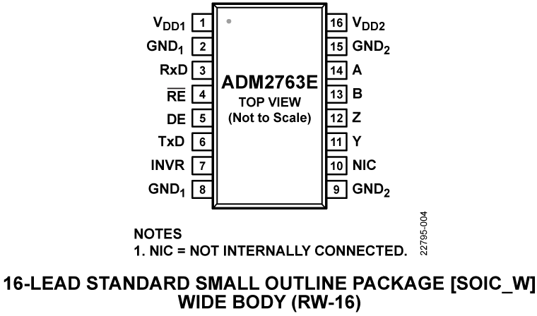 ADM2763E Pin Configuration