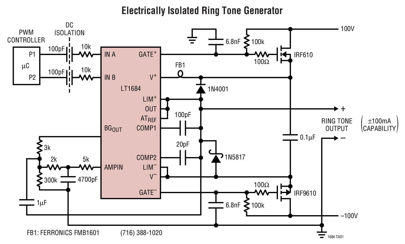 Electrically Isolated Ring Tone Generator