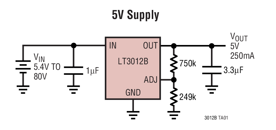 5V Low Dropout µPower Supply