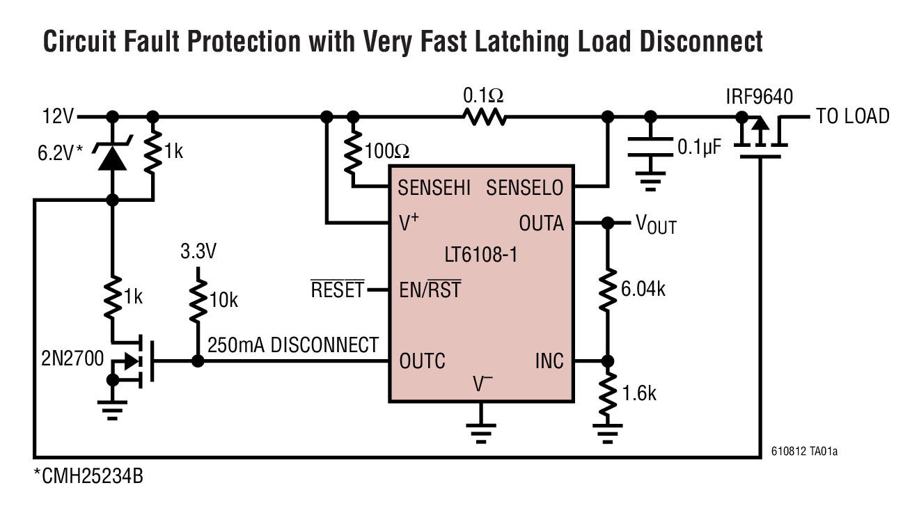 Circuit Fault Protection with Very Fast Latching Load Disconnect