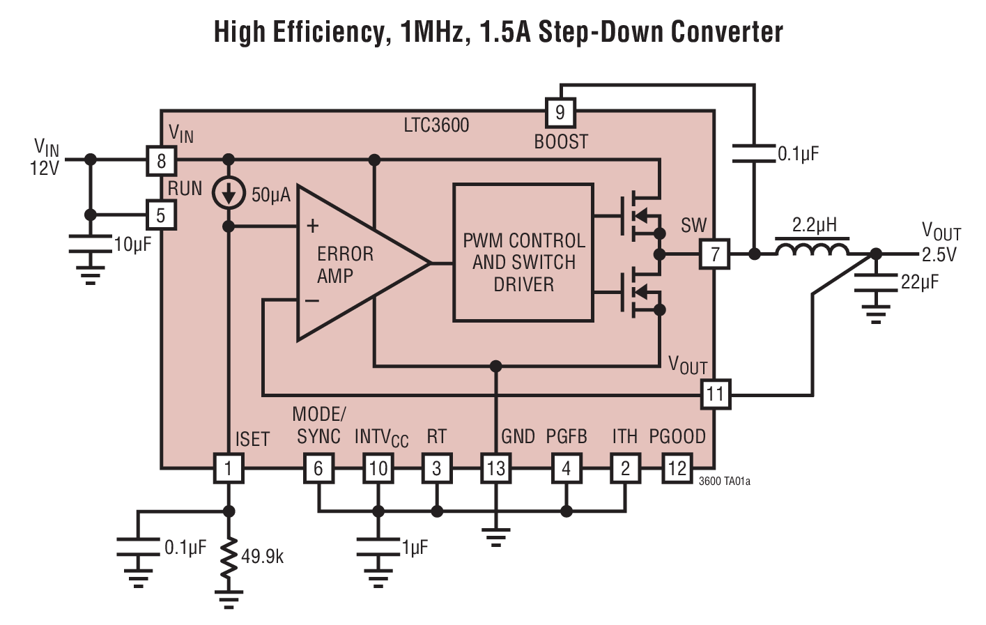 High Efficiency, 1MHz, 1.5A Step-Down Converter