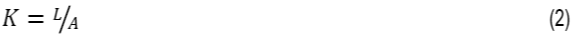Equation for calculating the cell constant