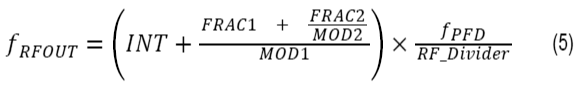 Formula to program the RF output frequency of the ADF4372 synthesizer