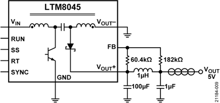 LTM8045 Configured as a 5 V SEPIC (VOUT Side)