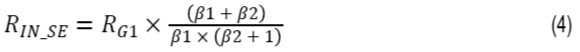 Equation used in calculating the input impedance for an unbalanced single-ended input signal