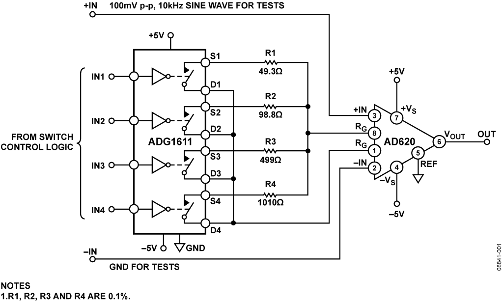 Programmable Gain Instrumentation Amplifier Circuit