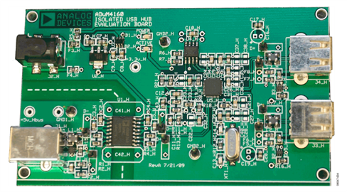 ADuM4160 Isolated USB Hub Evaluation Board