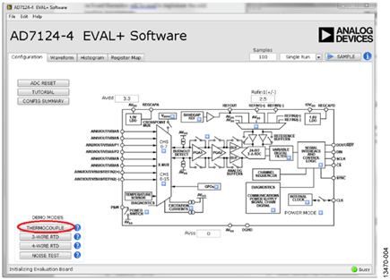 AD7124-4/AD7124-8 EVAL+ Software Configuration Screen