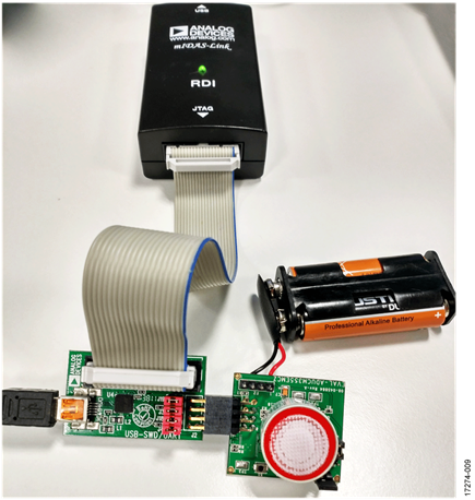 Connecting Programming/Debugging POD to the EVAL-ADuCM355QSPZ