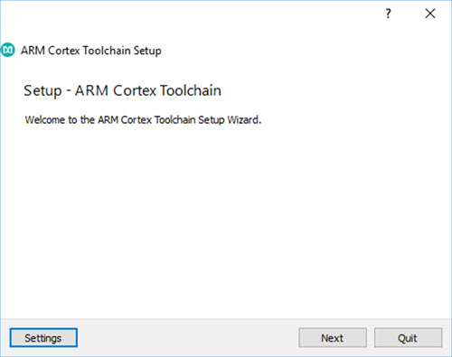 Figure 2: Toolchain setup wizard
