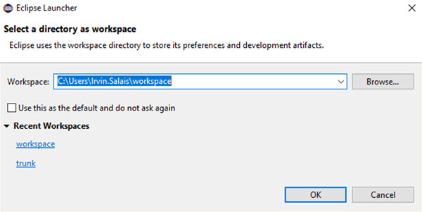 Figure 4: Eclipse Workspace Creation