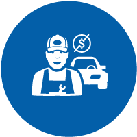 automobile repair-person and a car