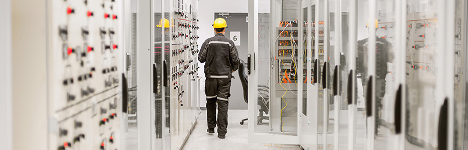 Worker in Energy Storage Area