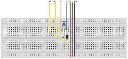 Figure 19. DC restoration breadboard circuit.