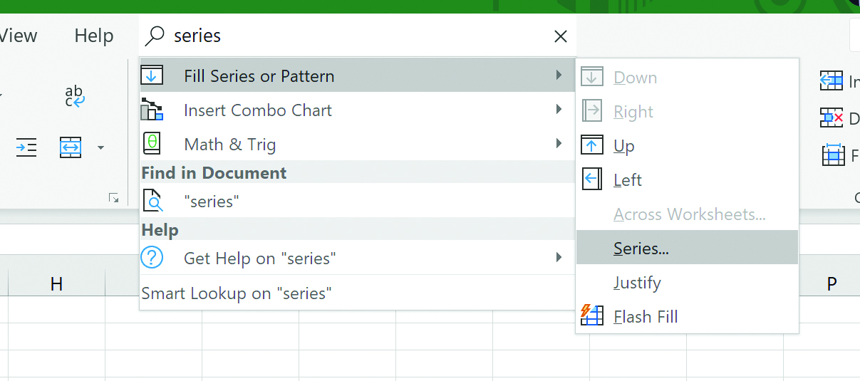 Figure 5. How to fill many cells in Microsoft Excel.
