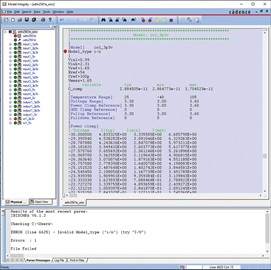 Figure 11. Parser test of a failed IBIS model using Cadence Model Integrity. Figure 11. Parser test of a failed IBIS model using Cadence Model Integrity.