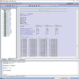 Figure 12. Parser test of a passed IBIS model using Cadence Model Integrity. Figure 12. Parser test of a passed IBIS model using Cadence Model Integrity.