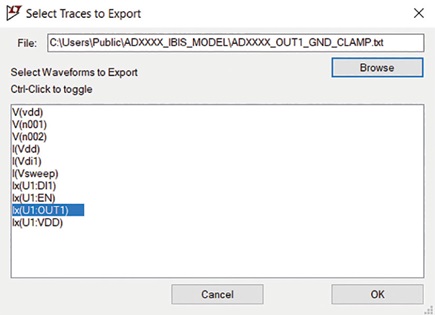 Figure 6. Exporting simulation data as text.