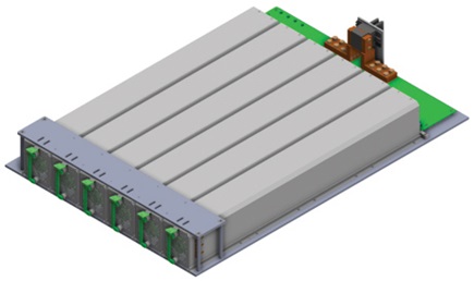 Figure 5. A 3D rendering of an ADI BBU shelf with six inserted BBU modules.