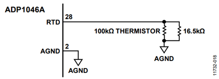 Figure 18. Incorrect: Thermistor Terminated to AGND Through AGND Plane.