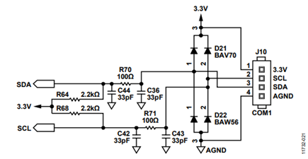 Figure 21. Filtering Circuit for I2C Communication.