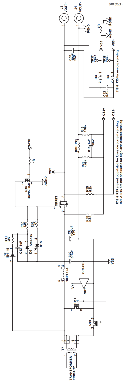 Figure 3. Typical PSU Secondary Side with Synchronous Rectifiers.