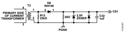 Figure 7. Typical Circuit for Primary Current Sensing with 1 nF Placed Close to the IC (Preferably on Daughter Card).