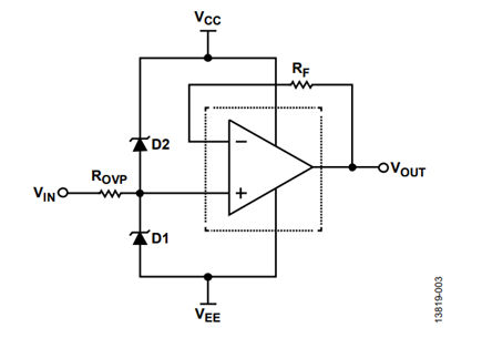 Figure 3. ROVP, D1 and D2 Providing Input Overvoltage Protection.