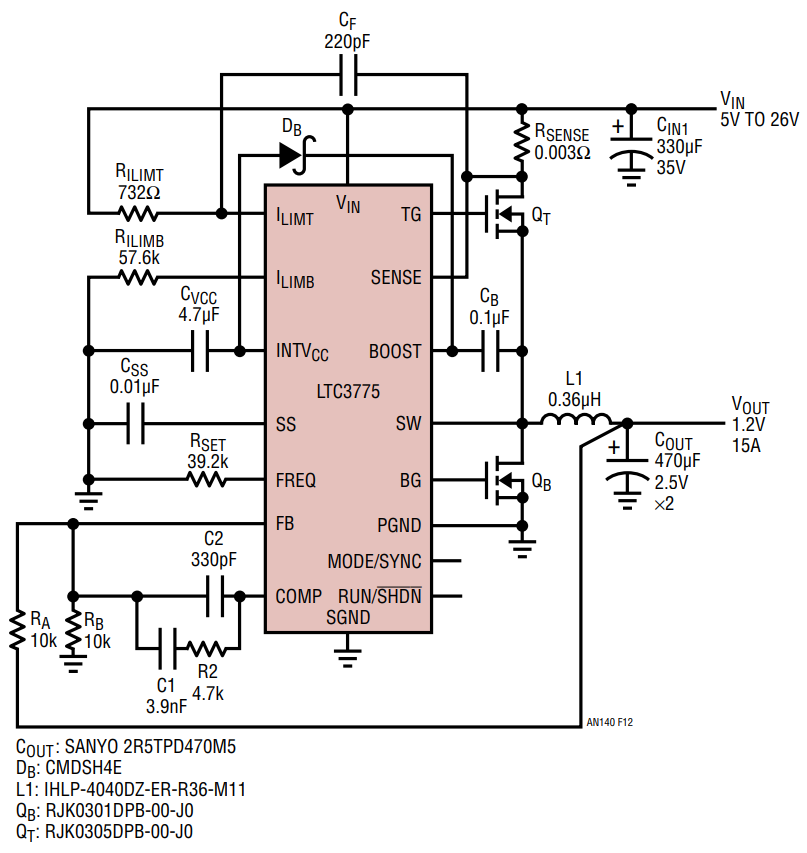 The LTC3775 Voltage Mode Synchronous Buck Supply