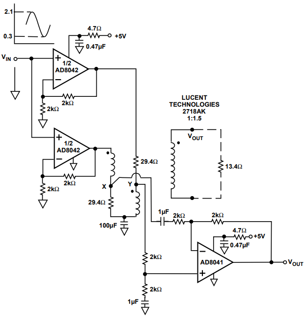 図 13. 単電源 HDSL トランシーバ
