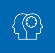 Two persons-one thought human potential icon