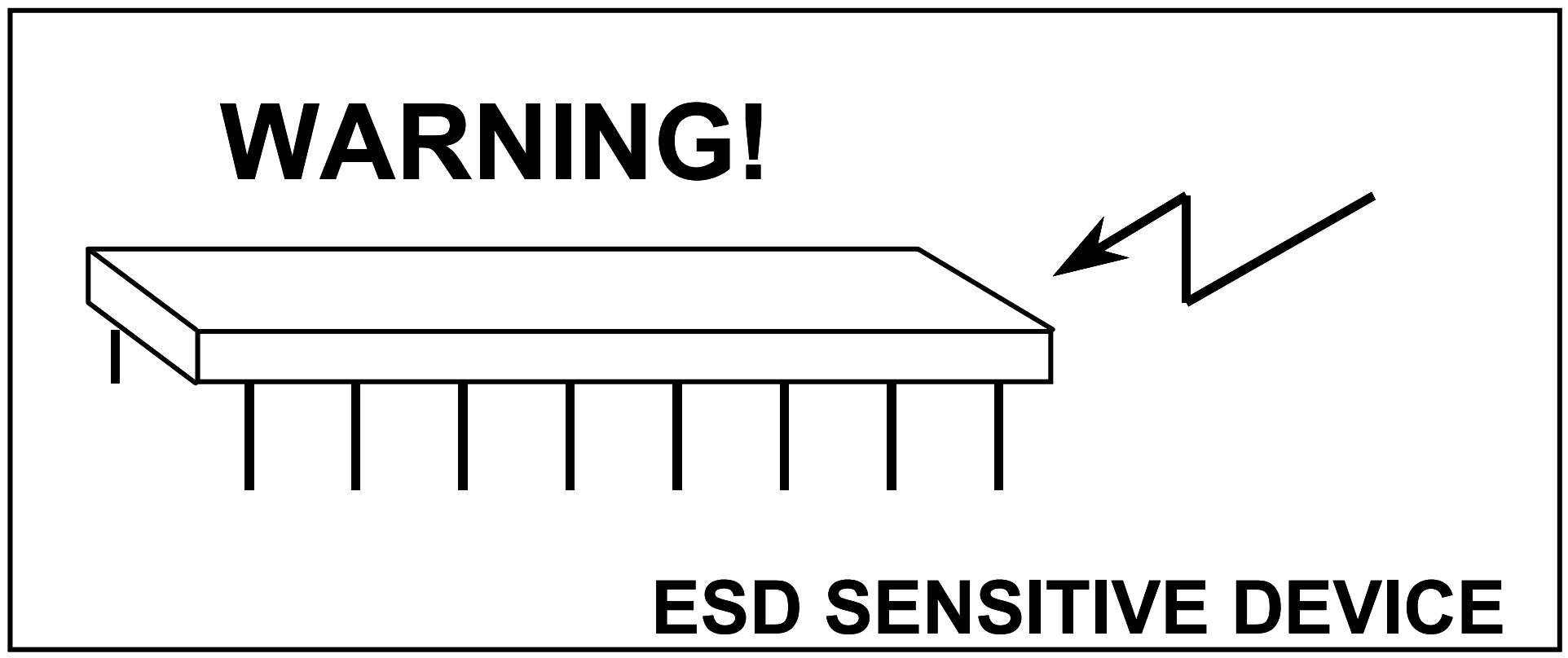 ESDに敏感なデバイスを示す警告記号。
