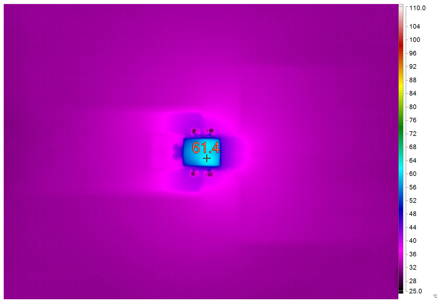 図4　VIN = 3.3V、VOUT1 = 1.2V、VOUT2 = 1.8V、fSW = 2MHz、IOUT1 = 2A、IOUT2 = 2 A、Ta = 23ºC、強制空冷なしの場合のLTM4691