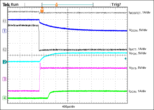 Figure 3. Performance of the Figure 1 circuit when the DC supply is disconnected.