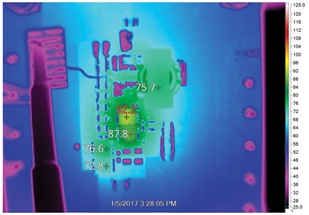 Thermograph of the hybrid converter solution in Figure 2