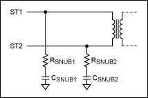 Figure 2. Simple RC snubbers for the MAX13256.