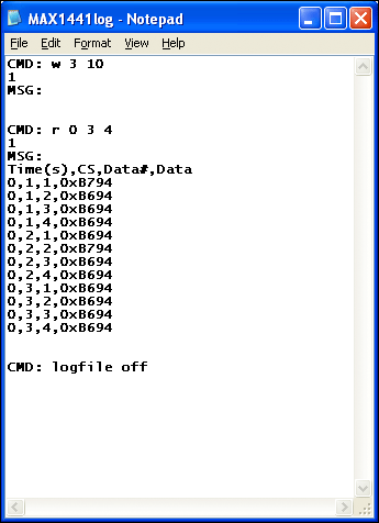 Figure 3. Example of log file content.