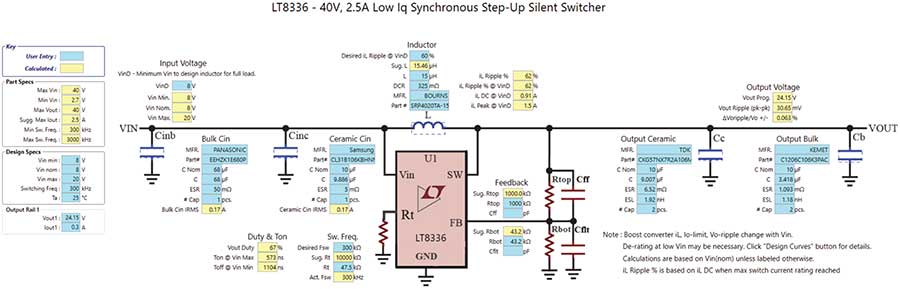 図5. 昇圧コンバータ（LT8336）を使用して24Vを生成する回路