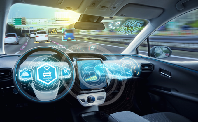 Figure 1. Heads-up displays are among the vehicle subsystems that require high levels of compute power—and efficient power supplies to manage the processors running these applications.