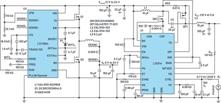 Electrical schematic of bipolar, bidirectional, 2-terminal power supply
