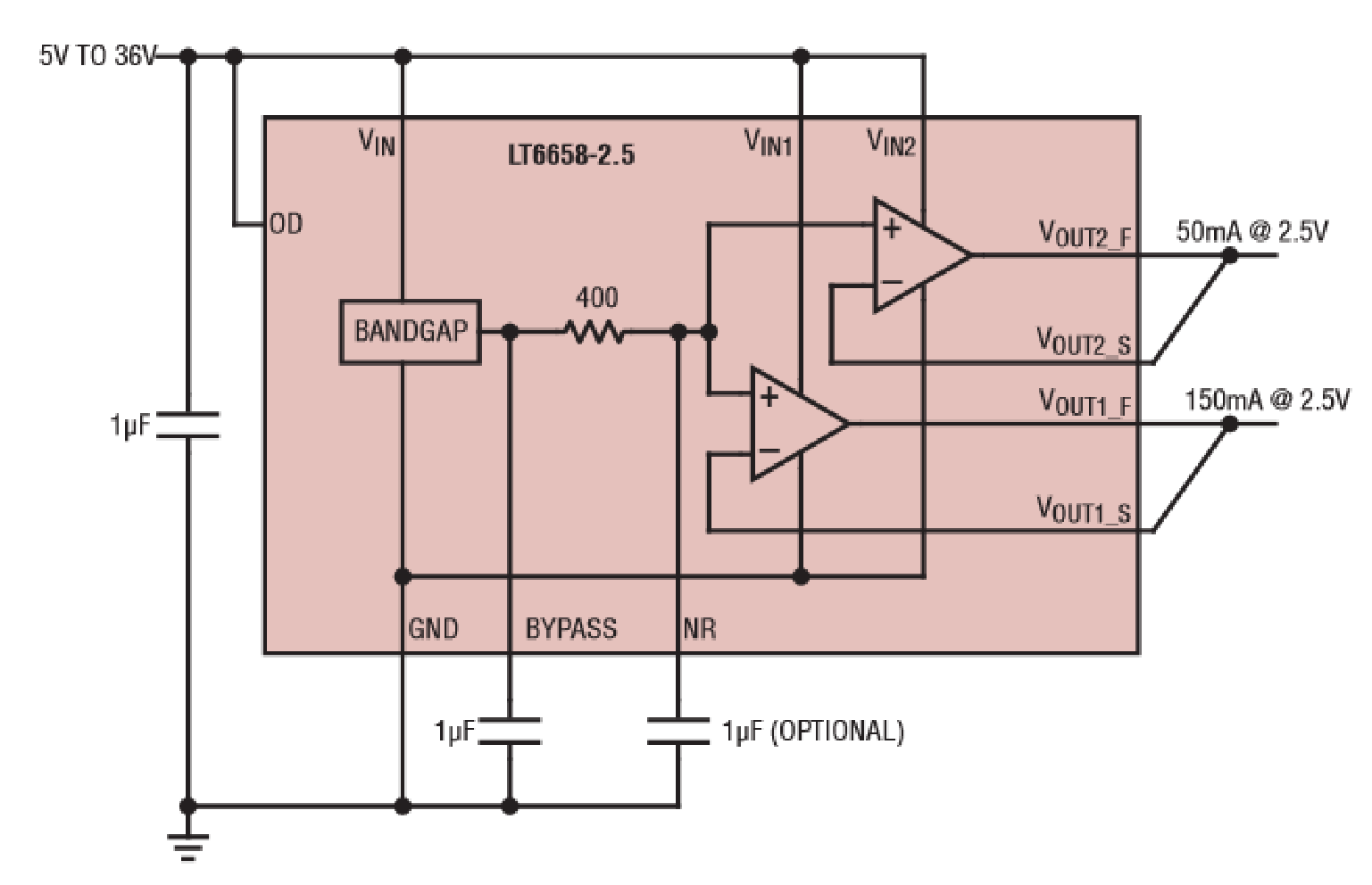 図1.LT6658-2.5V